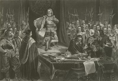 Oliver Cromwell Refusing the Crown of England, 1657 by English School