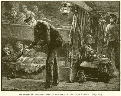 On Board an Emigrant Ship at the Time of the Irish Famine by English School