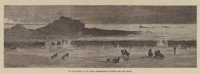 On the Beach at St Malo, Departure of Levies for the Front by English School