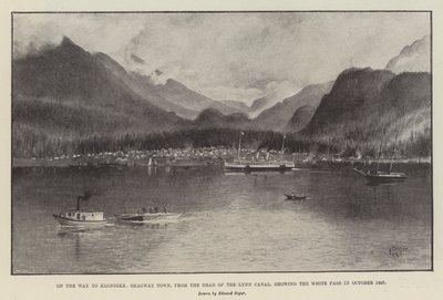 On the Way to Klondike, Skagway Town, from the Head of the Lynn Canal, showing the White Pass in October 1897 by English School