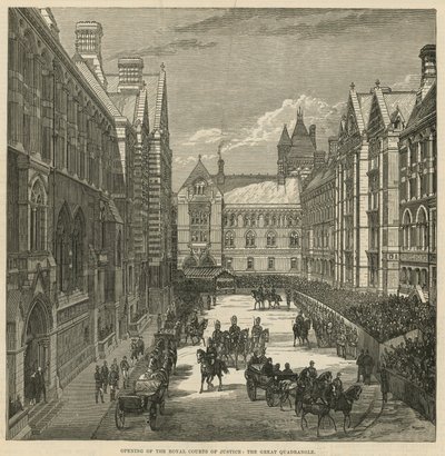 Opening of the Royal Courts of Justice: The Great Quadrangle by English School