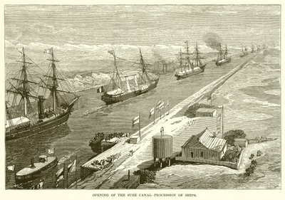 Opening of the Suez Canal--Procession of Ships by English School