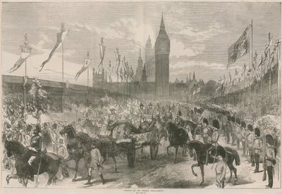 Opening of the Thames Embankment (engraving) by English School