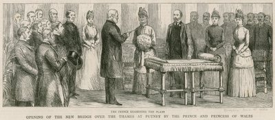 Opening of the new bridge over the River Thames at Putney by the Prince and Princess of Wales by English School