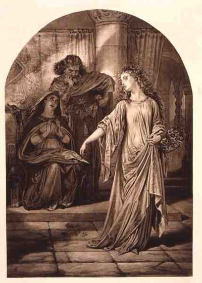 Ophelia, in Hamlet by William Shakespeare by English School