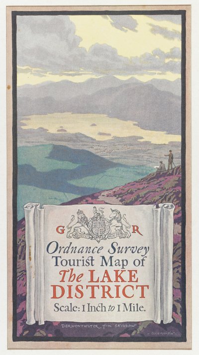 Ordnance Survey Tourist Map of the Lake District, c.1920 by English School