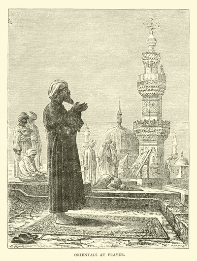 Orientals at prayer by English School