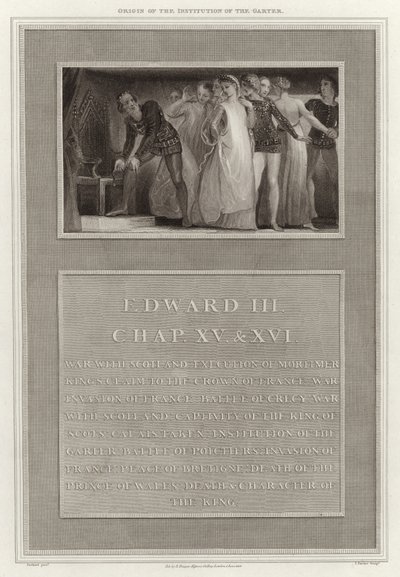 Origin of the Institution of the Garter by English School
