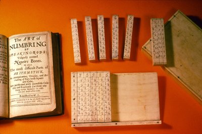 Original set of Napiers Bones with fitted case and contemporary publication, 1685 by English School