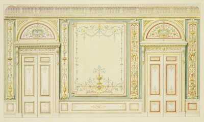 Ornate Doors and Wall Decoration, in the Style of Robert Adam (1728-92) by English School