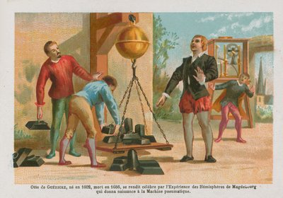 Otto von Guericke, German Scientist (1602-1686) with the Famous Magdeburg Hemispheres by English School