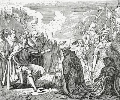 Ottokar II of Bohemia pays homage to Rudolph I, King of Germany in 1276, 1882 by English School