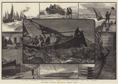 Our Fishing Industries, the Yarmouth Herring Fishery (engraving) by English School