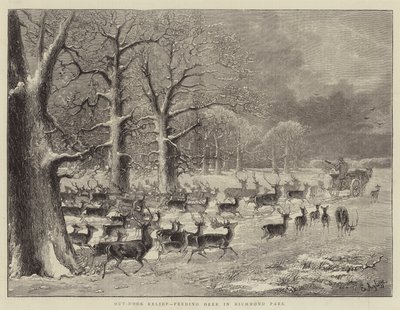 Out-Door Relief, Feeding Deer in Richmond Park by English School