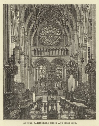 Oxford Cathedral, Choir and East End by English School