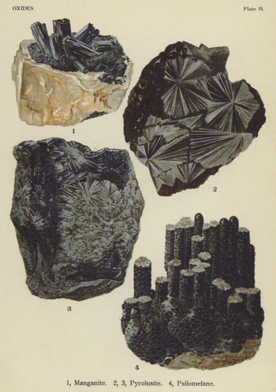 Oxides, manganite, pyrolusite, psilomelane by English School