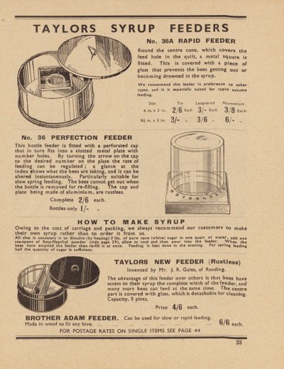 Page Taylors Bee Supplies Catalogue by English School