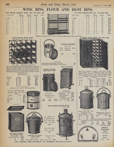 Page from Army and Navy Stores Catalogue by English School