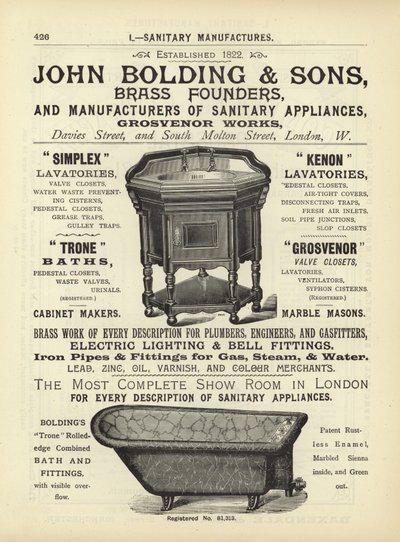 Page from The Architects, Surveyors and Engineers Compendium 1892 by English School