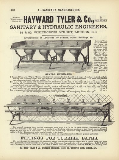 Page from The Architects, Surveyors and Engineers Compendium 1892 by English School