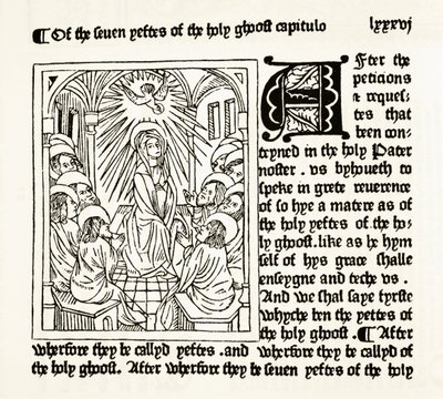 Page from The Royal Book printed by William Caxton in 1484 by English School