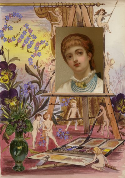 Page from late Victorian scrapbook by English School