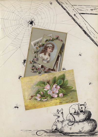 Page from late Victorian scrapbook by English School