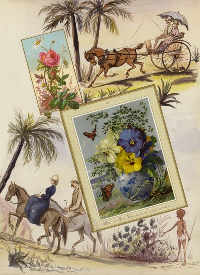 Page from late Victorian scrapbook by English School