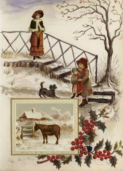 Page from late Victorian scrapbook by English School