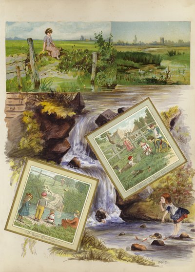 Page from late Victorian scrapbook by English School