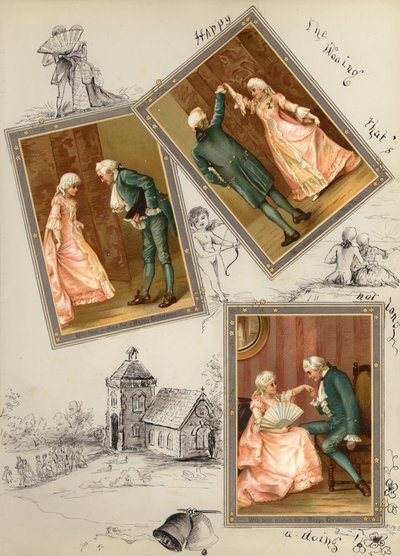 Page from late Victorian scrapbook by English School
