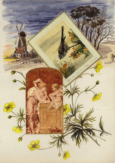 Page from late Victorian scrapbook by English School