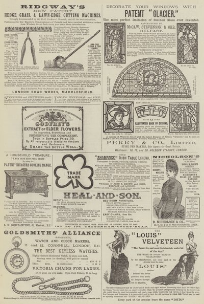 Page of Advertisements by English School