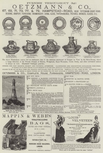 Page of Advertisements by English School