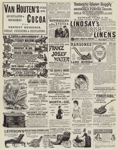 Page of Advertisements by English School
