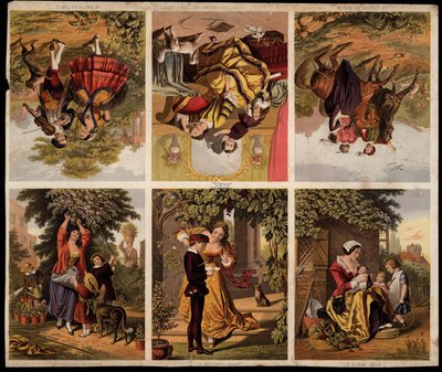 Page of Victorian printed scraps by English School