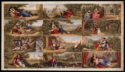 Page of Victorian printed scraps by English School