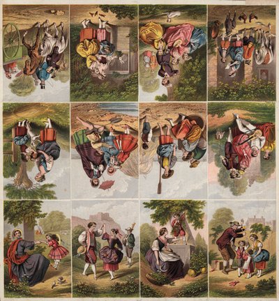 Page of Victorian printed scraps by English School