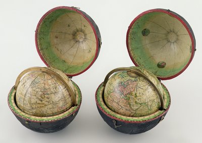 Pair of Pocket Globes, made by Newton & Son, c.1830 by English School