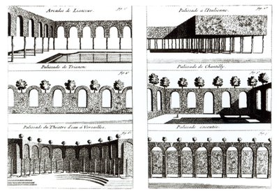 Palisade designs, from Theory and Practice of Gardening by English School