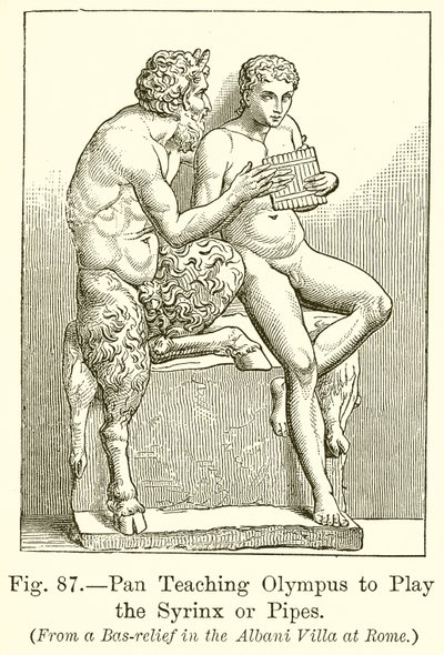Pan Teaching Olympus to Play the Syrinx or Pipes by English School