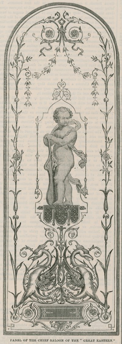 Panel of the Chief Saloon of the Great Eastern by English School