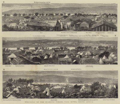 Panorama of the Diamond Fields, Vaal River, South Africa by English School