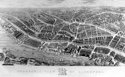 Panoramic View of Liverpool, after a watercolour by Ackerman, 1847 by English School