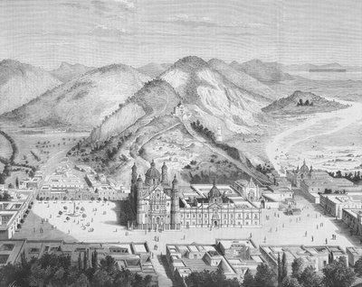 Panoramic View of the Basilica de Guadalupe, Mexico City by English School