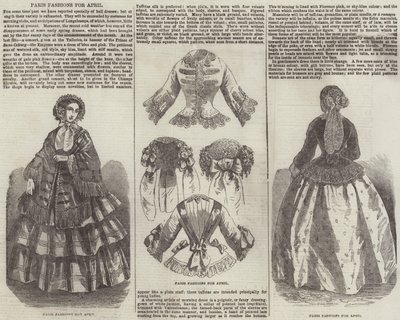 Paris Fashions for April by English School