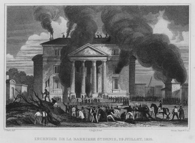 Paris, Incendie De La Barriere St Denis, 29 Juillet 1830 by English School