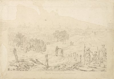 Paris from the Heights of Belle Ville, 1815 by English School