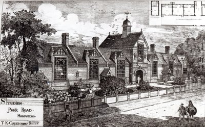 Park Road, Hampstead, from The Building News, 3rd September 1880 by English School