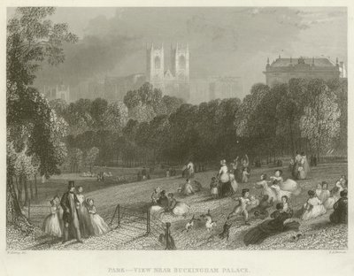 Park, view near Buckingham Palace by English School